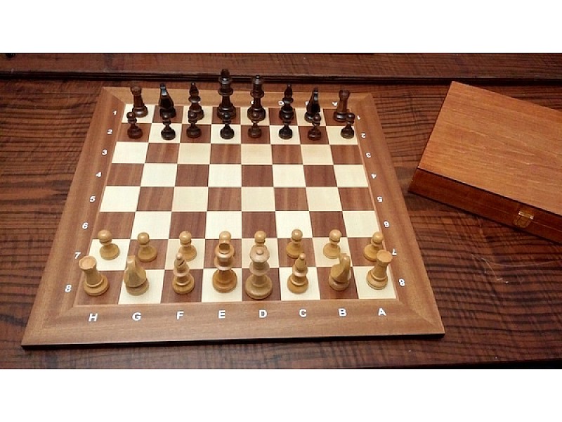 19.68" wooden chess set complete