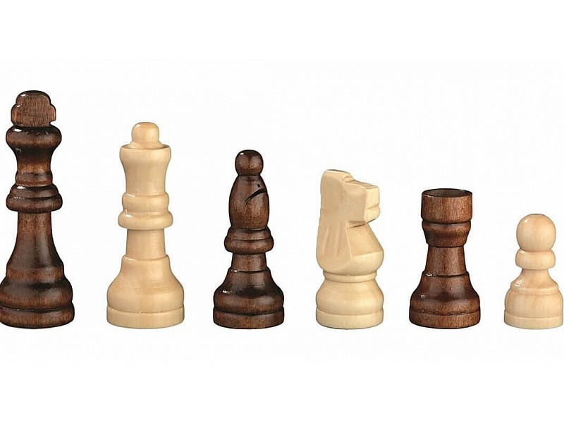 Foldable plastic chess set with wooden pieces 11.53" X 11.53" 