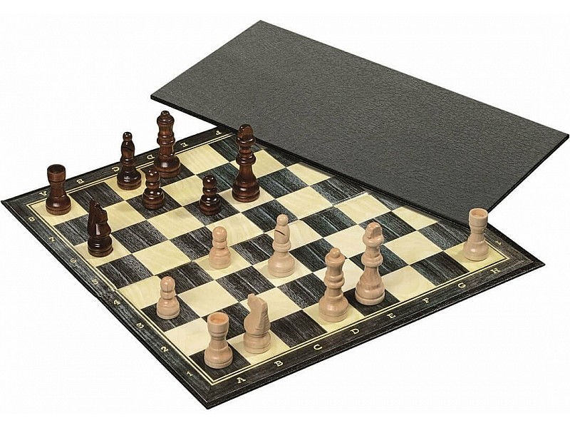 Faltbares Kunststoff-Schachspiel mit Holzfiguren 11,53