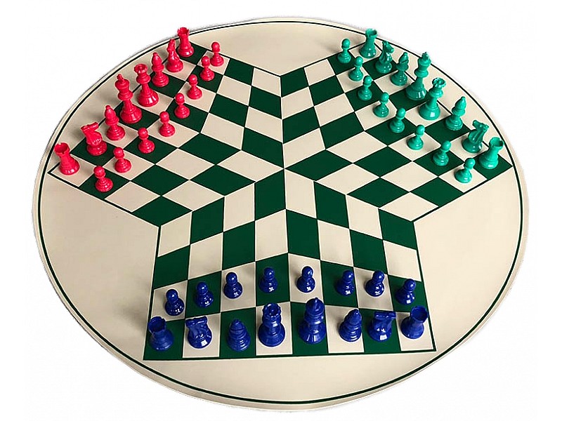 Schach für 3 Spieler (Vinyl mit Plastikteilen)