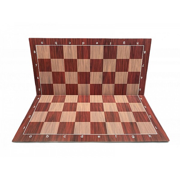 Foldable plastic chess board - wooden imitation 