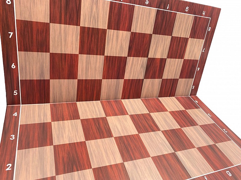 Plastic foldable chess board - wooden imitation