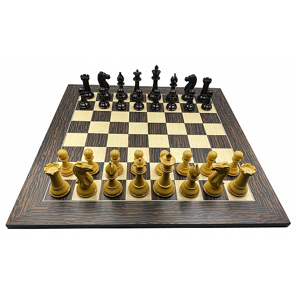 Pershing chess pieces 4.24" king  & board Tiger Ferrer 19.69" X 19.69"