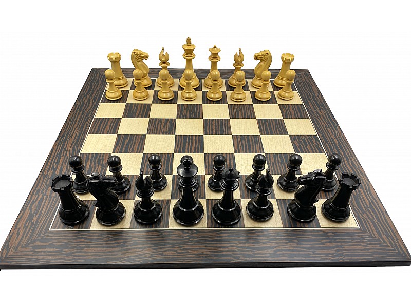 Pershing chess pieces 4.24" king  & board Tiger Ferrer 19.69" 