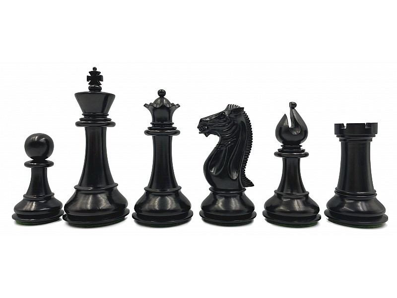 Pershing ebonizado/boj piezas de ajedrez de 4.33