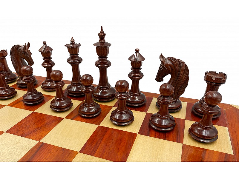Alverno chess pieces 4.57" king   & board royal salon  21.65" X 21.65" 