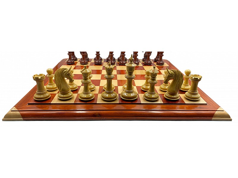 Alverno chess pieces 4.57" king   & board royal salon  21.65" X 21.65" 