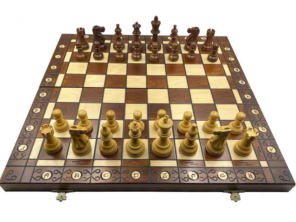 Chess Set American Staunton 3,75" Black chess board Standard size,weighted 