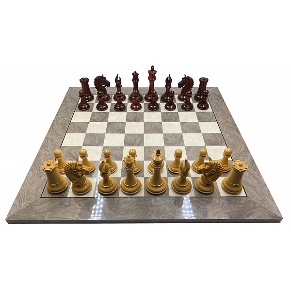 Made in America chess pieces 4.24" king   & Chess board glossy Ferrer 19.69" X 19.69" 