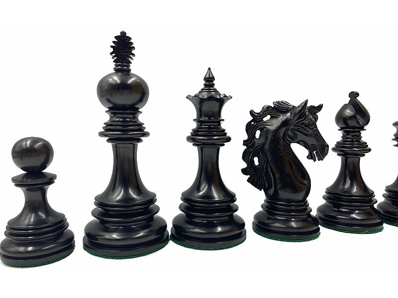 Andaulson staunton ébano/boj piezas de ajedrez de 4.6