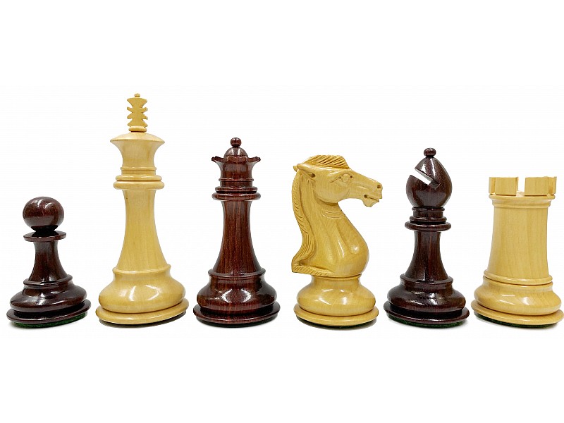 Royal knight chess pieces 3.98" king  & board glossy red 21.65" X 21.65" 