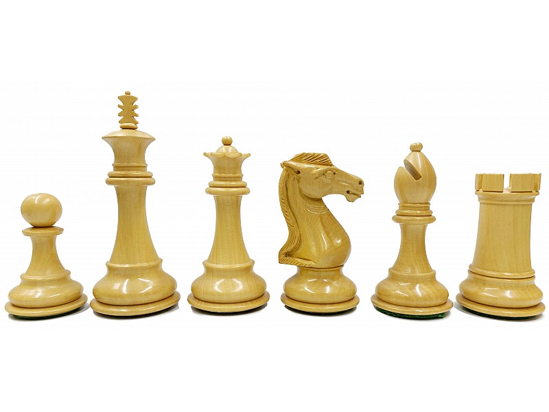 Royal knight chess pieces 3.98" king & wooden chess board 21.65" X 21.65" 