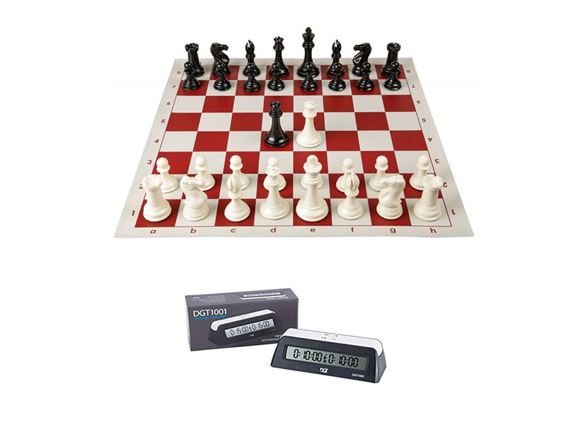 Tablero de ajedrez de vinilo rojo de 19.69
