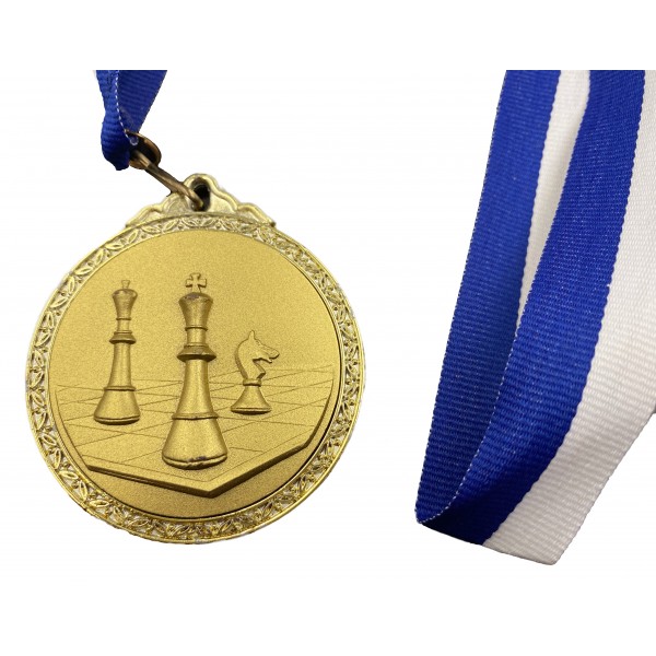 Chess medal gold (diameter 6 cm / 2.36" )