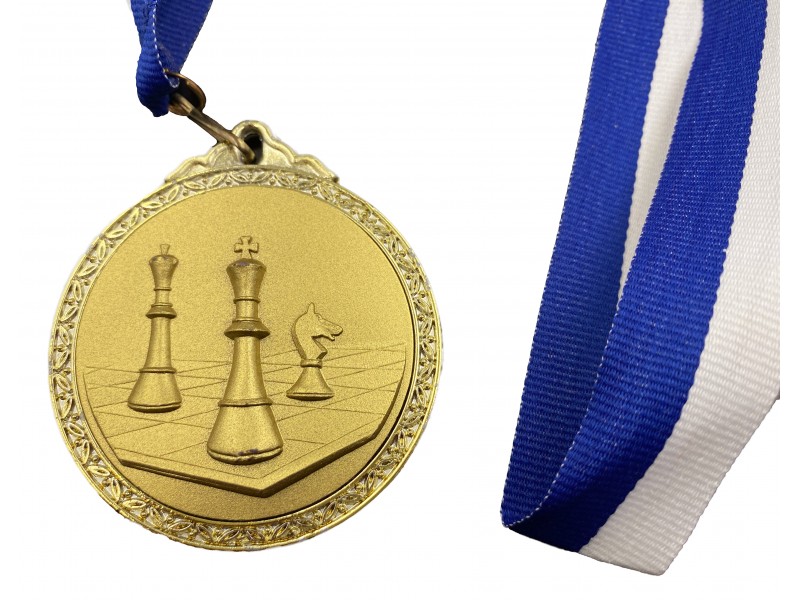 Chess medal gold (diameter 6 cm / 2.36" )