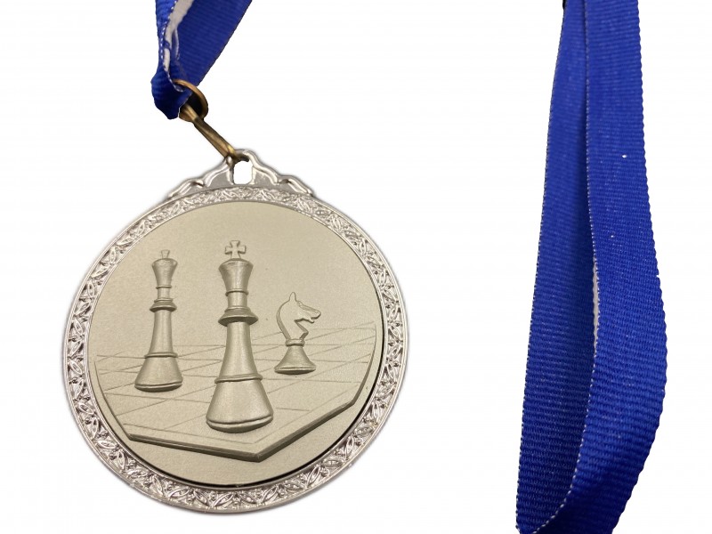 Medalla de ajedrez de plata (diámetro 6 cm / 2.36