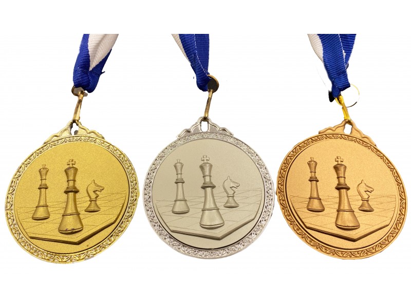Medalla de ajedrez de oro (diámetro 6 cm / 2.36