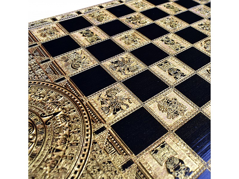 15.5" Aztec Chess & Checkers Board Game 