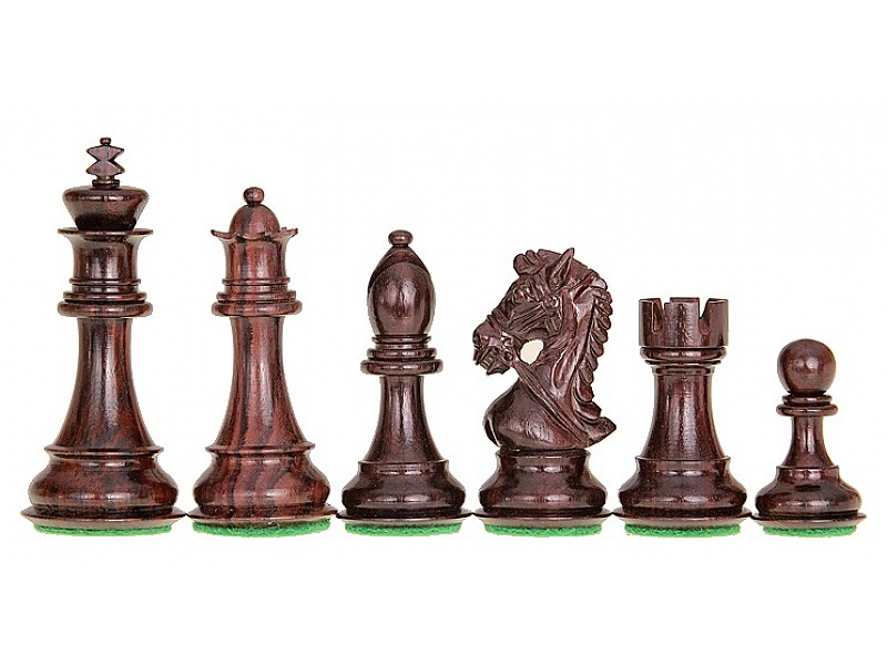 King's bridal boxwood/acacia 4" chess pieces