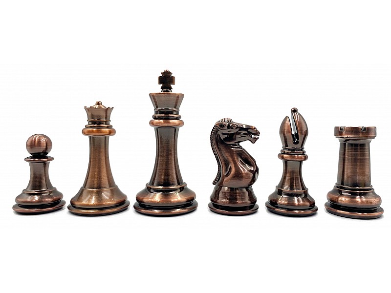 Plastic deluxe chess pieces with triple weight 3.85" and metallic coat with wooden chess board 19.69" X 19.69"