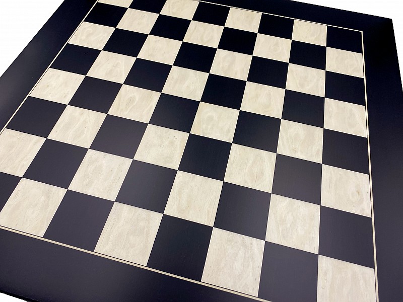 21.6” wooden chess board black deluxe
