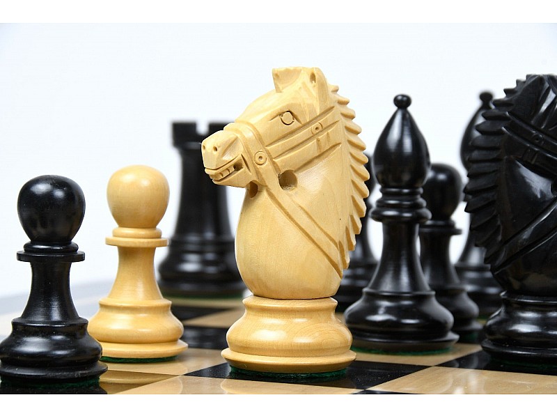 Bridle knight  boxwood/ebonized  4" chess pieces 