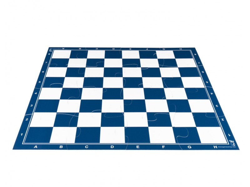 Chess puzzle (16 pieces) - Color blue