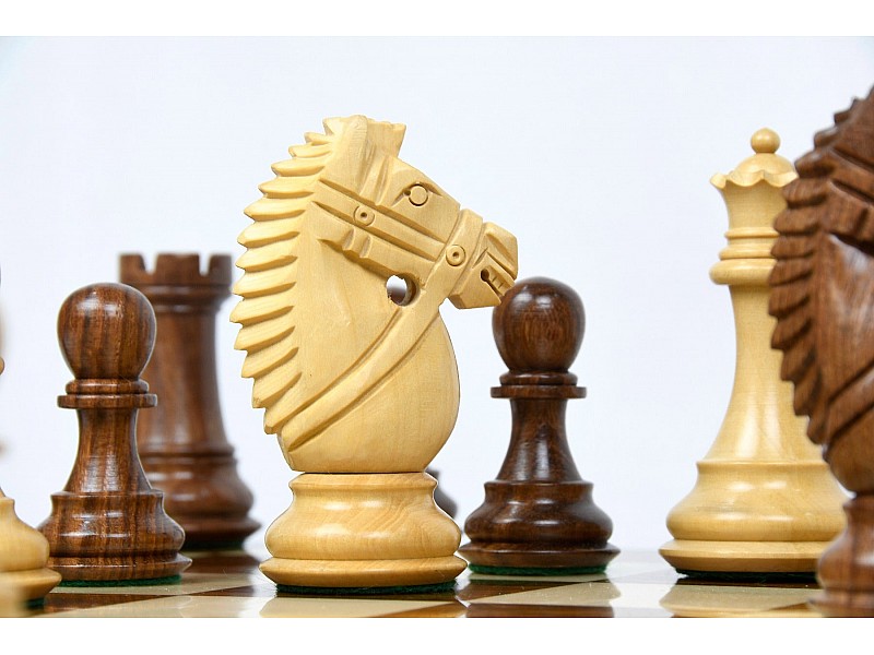 Bridle knight  boxwood/acacia  4" chess pieces 