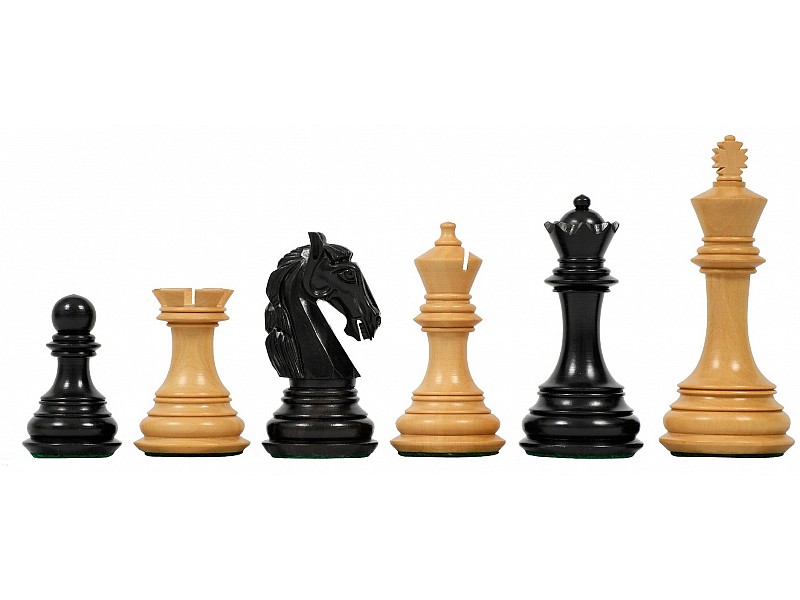Colombian boxwood /ebonized 3.75" chess pieces