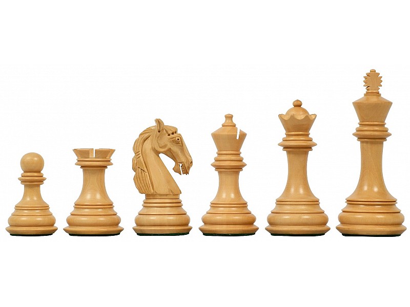Colombian boxwood /ebonized 3.75" chess pieces