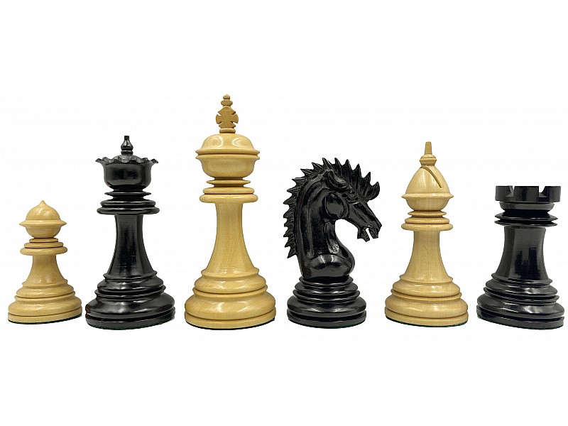 Cyrus staunton  ebony/boxwood  4.6" chess pieces 