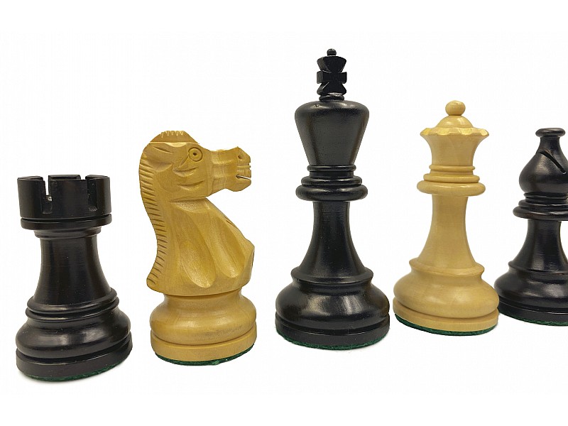 Amerikanischer Staunton-Buchsbaum/ebonisierte 3,75-Zoll-Schachfiguren  