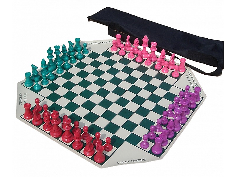 Chess for 4 players (vinyl with plastic pieces) & tube