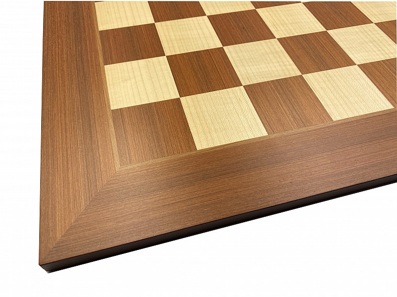 20” wooden chess board mahogany without coordinates