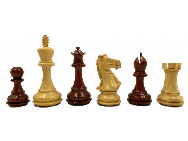 Piezas de ajedrez Champfered Redwood/Boj 4