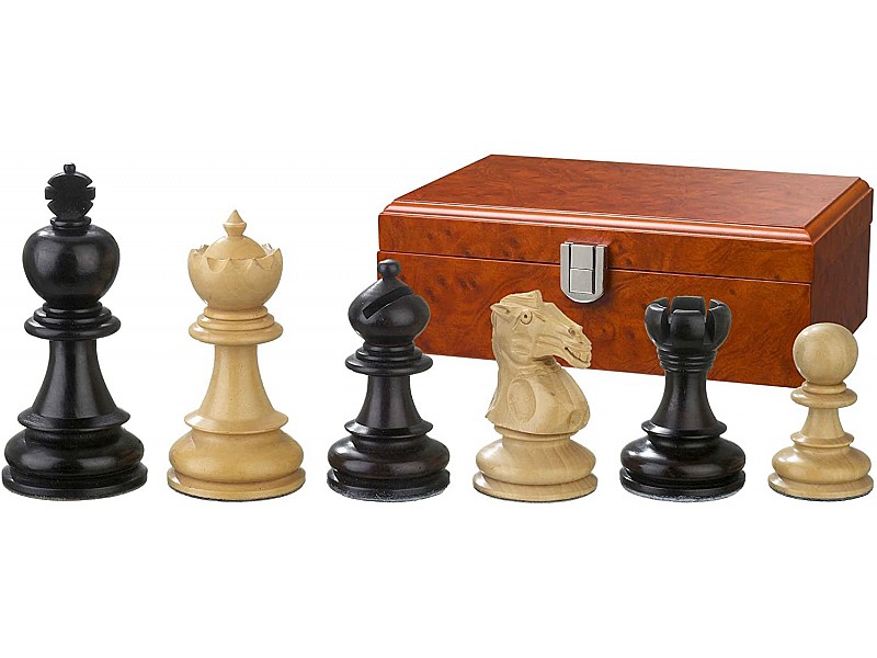 Delius boxwood/ebonized  3.54 " chess pieces 