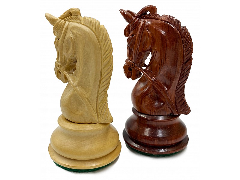 Corinthian redwood  chess pieces , king's height 3.74"   & Chess board glossy grey Ferrer  19.69" X 19.69" 