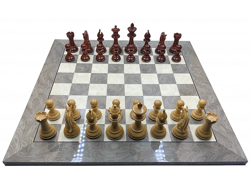 Piezas de ajedrez Corinthian redwood/boj 3.75
