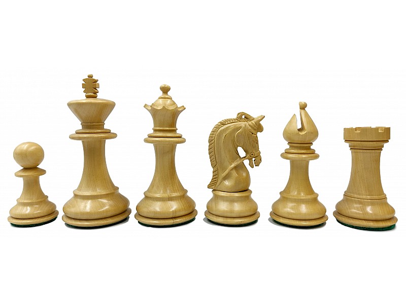 Corinthian redwood/boxwood  3.75" chess pieces