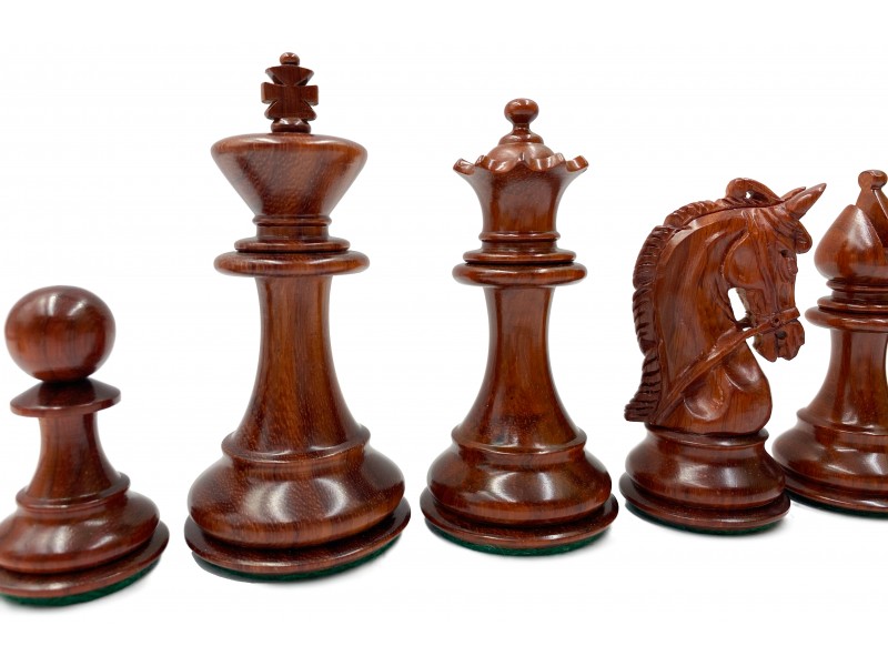 Corinthian redwood/boxwood  3.75" chess pieces