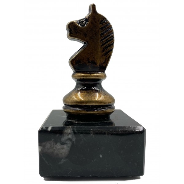 Chess award - bronze horse theme - with marble base