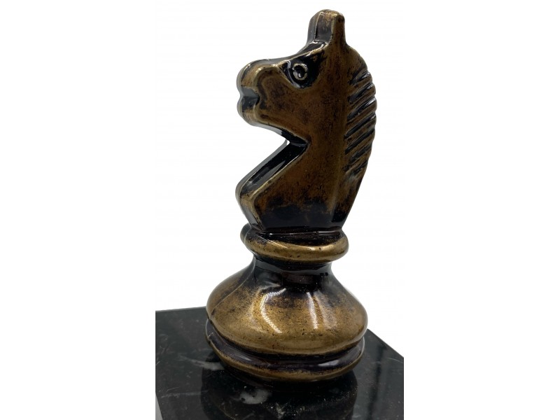 Chess award - bronze horse theme - with marble base