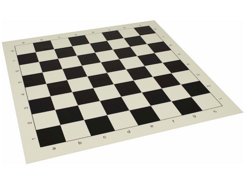 Black vinyl chess board with black/yellow pcs 3.75"