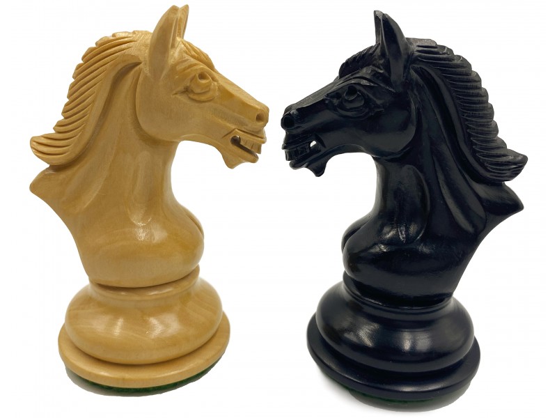 Piezas de ajedrez Derby knight boj/ébano de 4