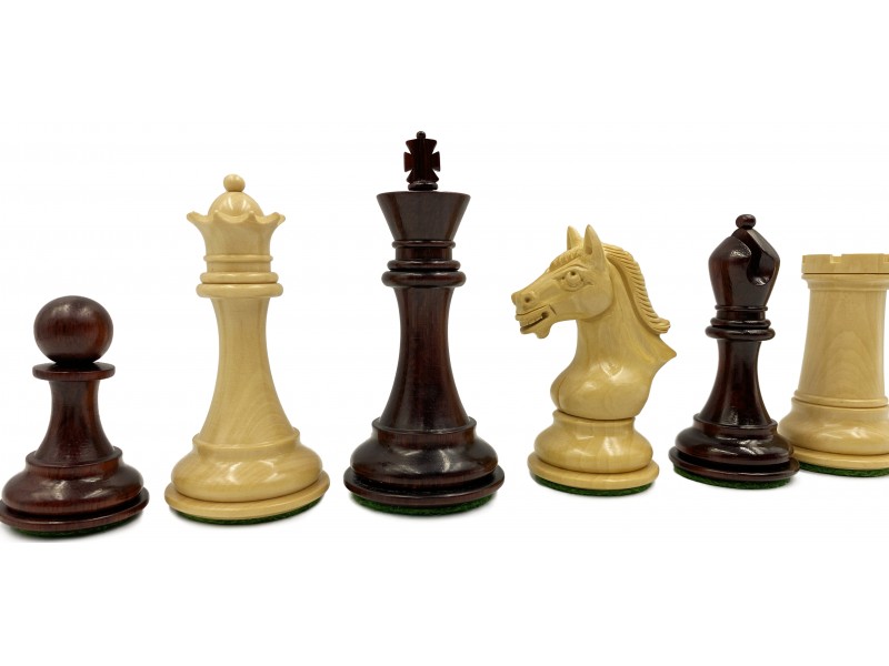 Derby knight redwood/boxwood  4" chess pieces 