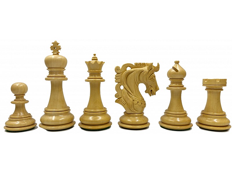 Elvis redwood/boxwood 4" chess pieces 
