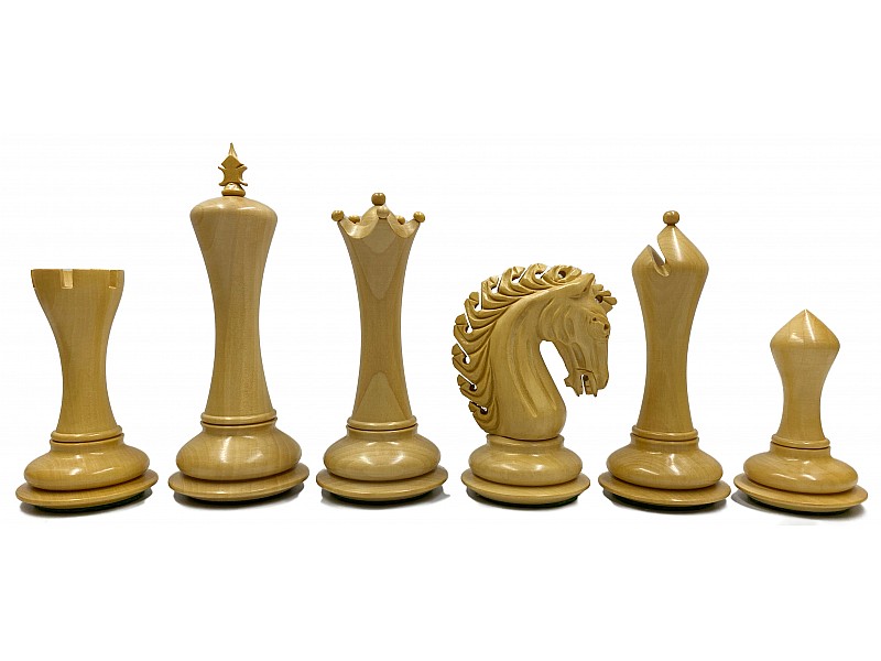 Empire  palysander/boxwood 4" chess pieces 