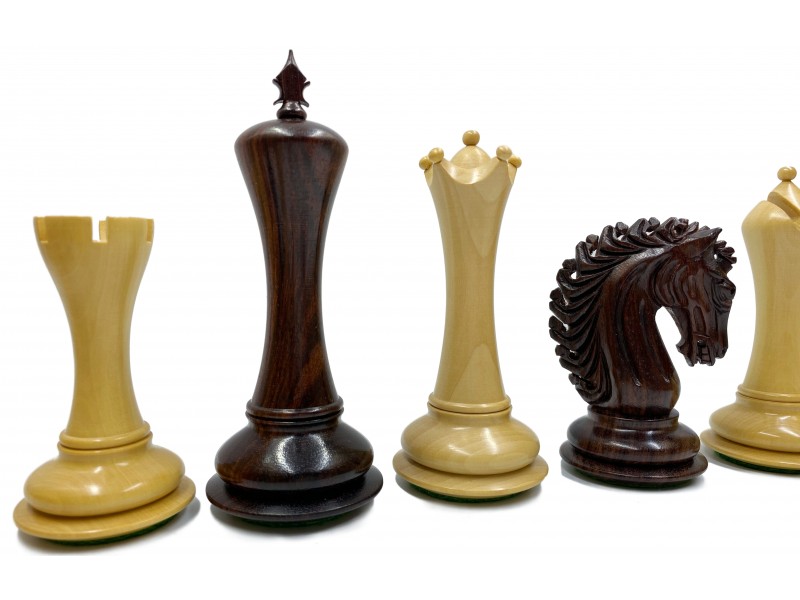 Empire  palysander/boxwood 4" chess pieces 