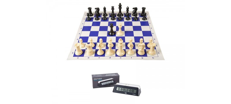 Vinyl chess sets with pieces & timer