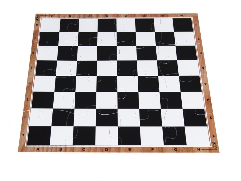 Chess puzzle (16 pieces) - Color Black/brown